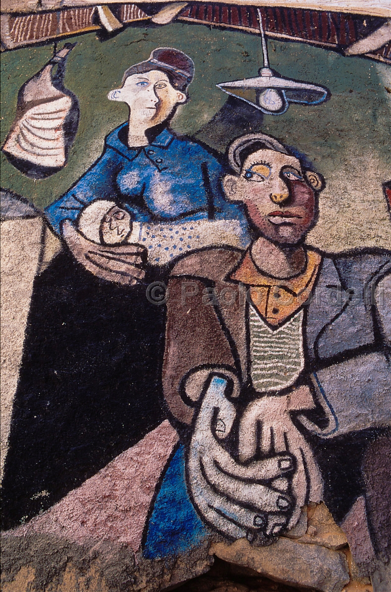 Wall painting, Orgosolo, Sardinia, Italy
 (cod:Sardinia 14)